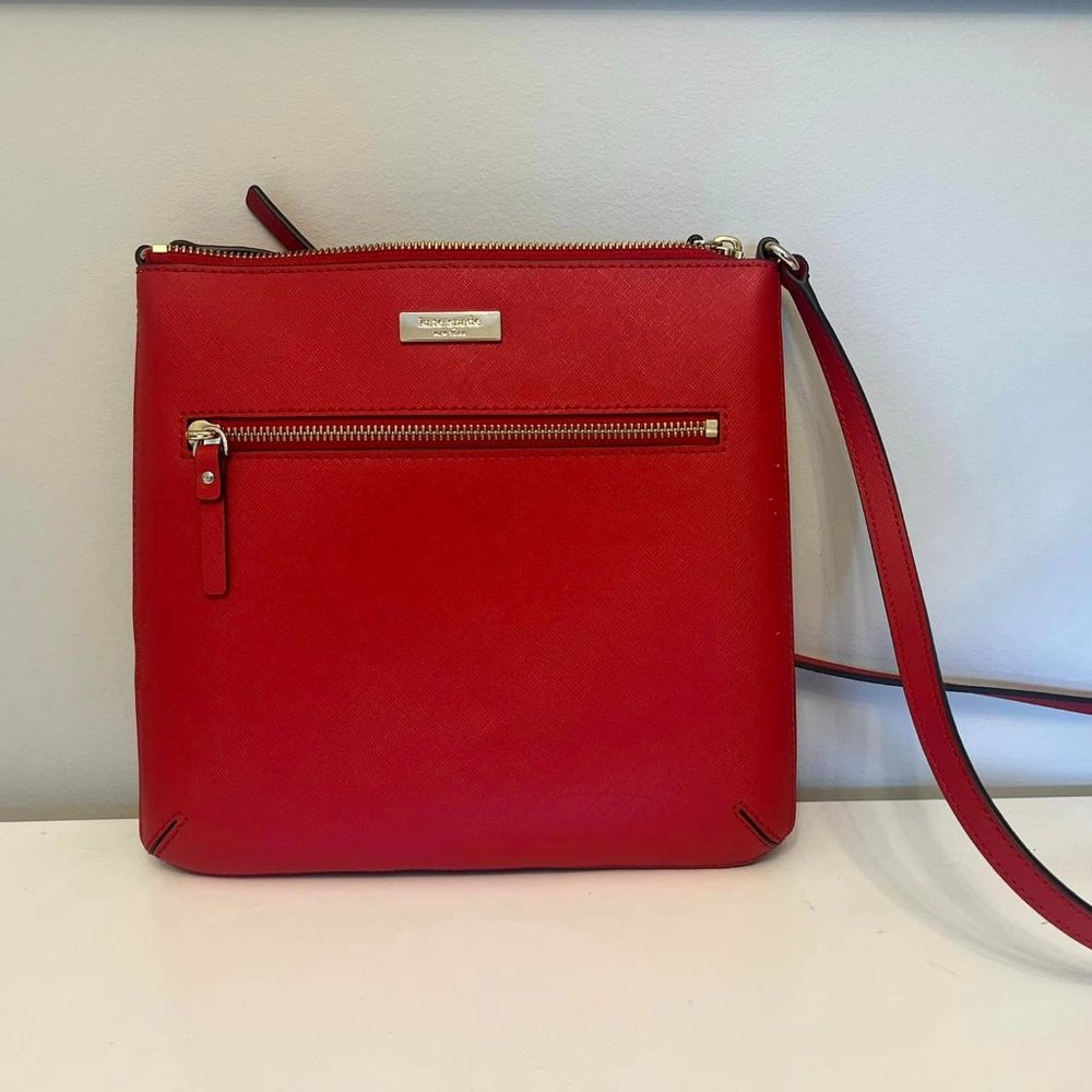 Kate Spade Sadie North South Crossbody Purse Red